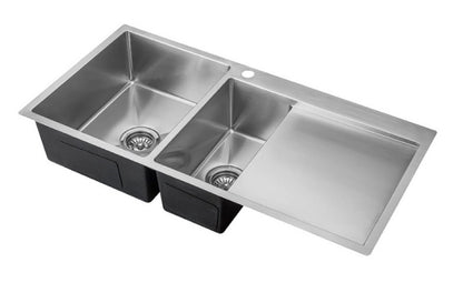 Kitchen Sink Double Bowls with right Drainer tray  (1000mm x 490mm)