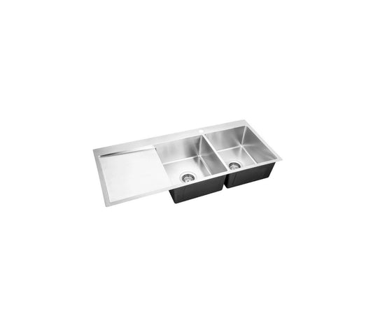 Kitchen Sink Double Bowls with Left Drainer Tray (1140mm x 500mm)