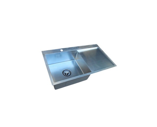 Kitchen Sink Single Bowl with right Drainer Tray right (860mm x 500mm)