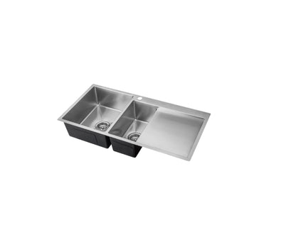 Kitchen Sink Double Bowls with right Drainer tray  (1000mm x 490mm)