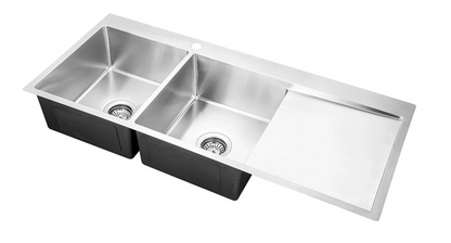 Kitchen Sink Double Bowls with Right Drainer Tray (1140mm x 500mm)