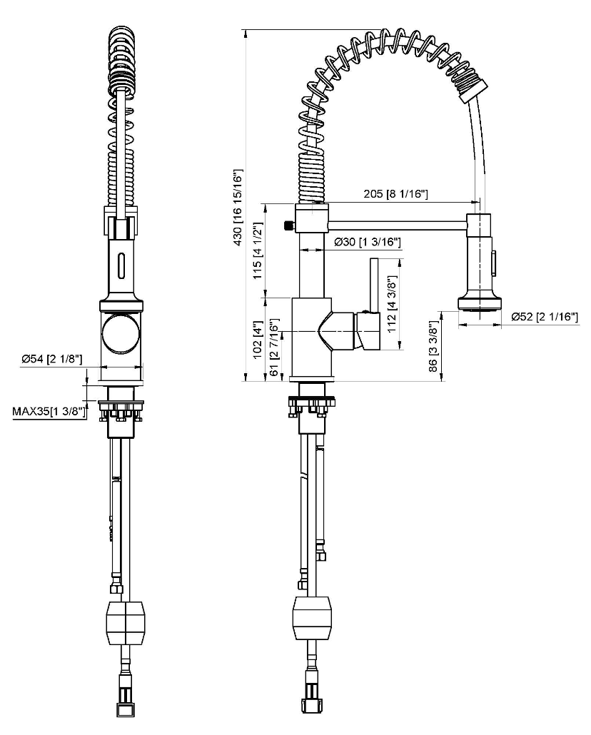 43cm Chrome Spring Sink Mixer Tap