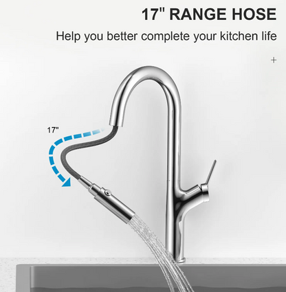 Nickel Brushed Pull Out Mixer Tap - 2 Modes