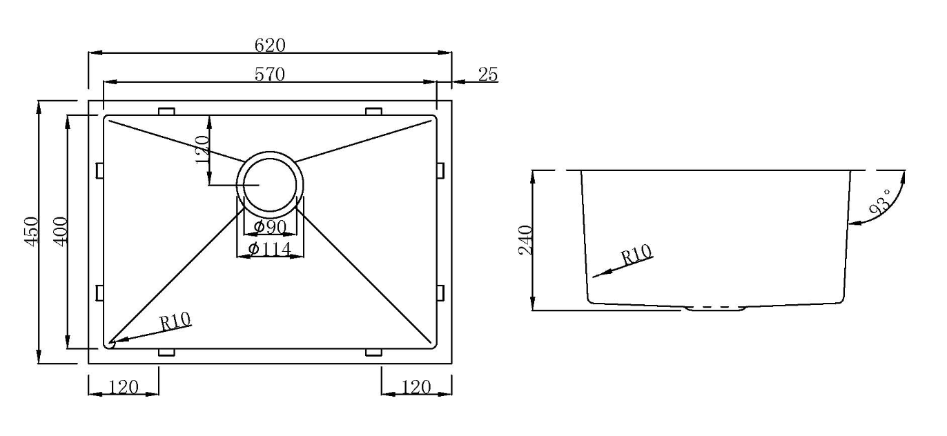 Kitchen Sink / Laundry Tub (620mm x 450mm)