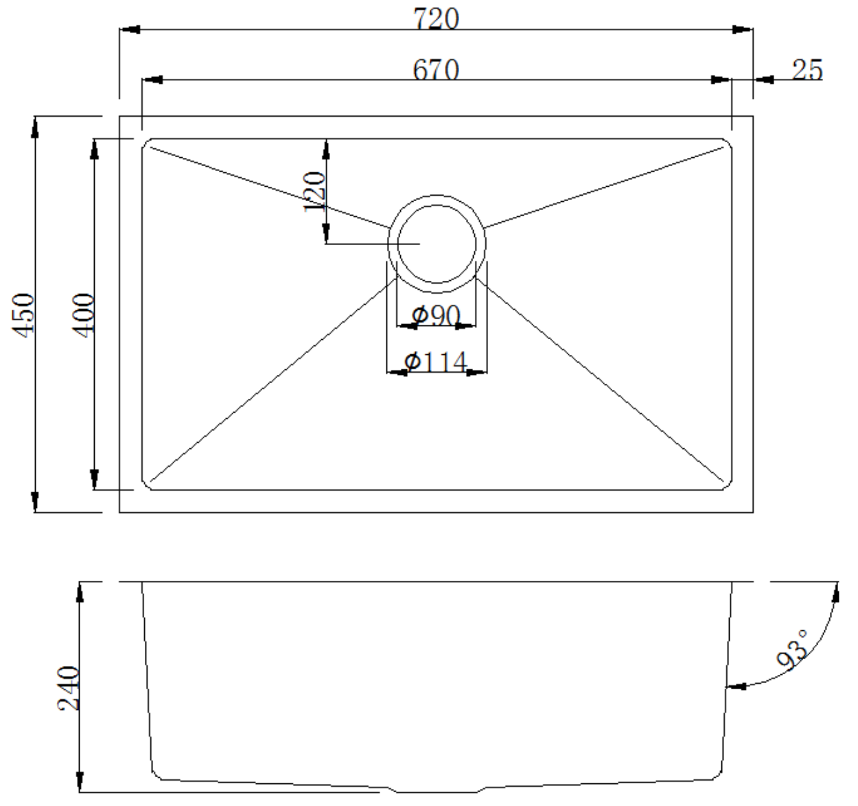 Kitchen Sink / Laundry Tub (720mm x 450mm)